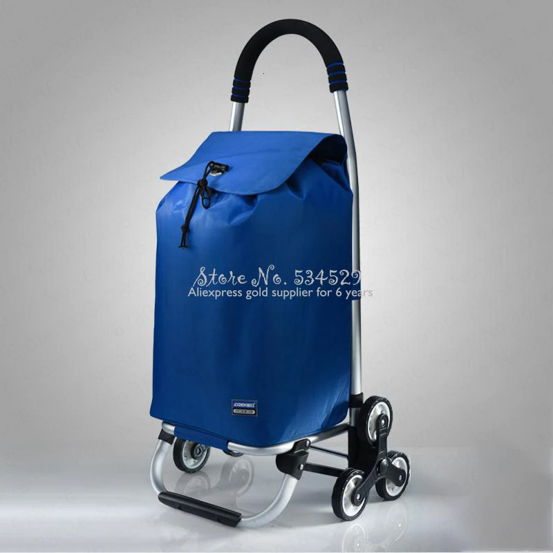 

21%Aluminum Shopping Cart Small Cart Old Man Home Light Shopping Cart Climbing Stairs Folding Trolley Trailer