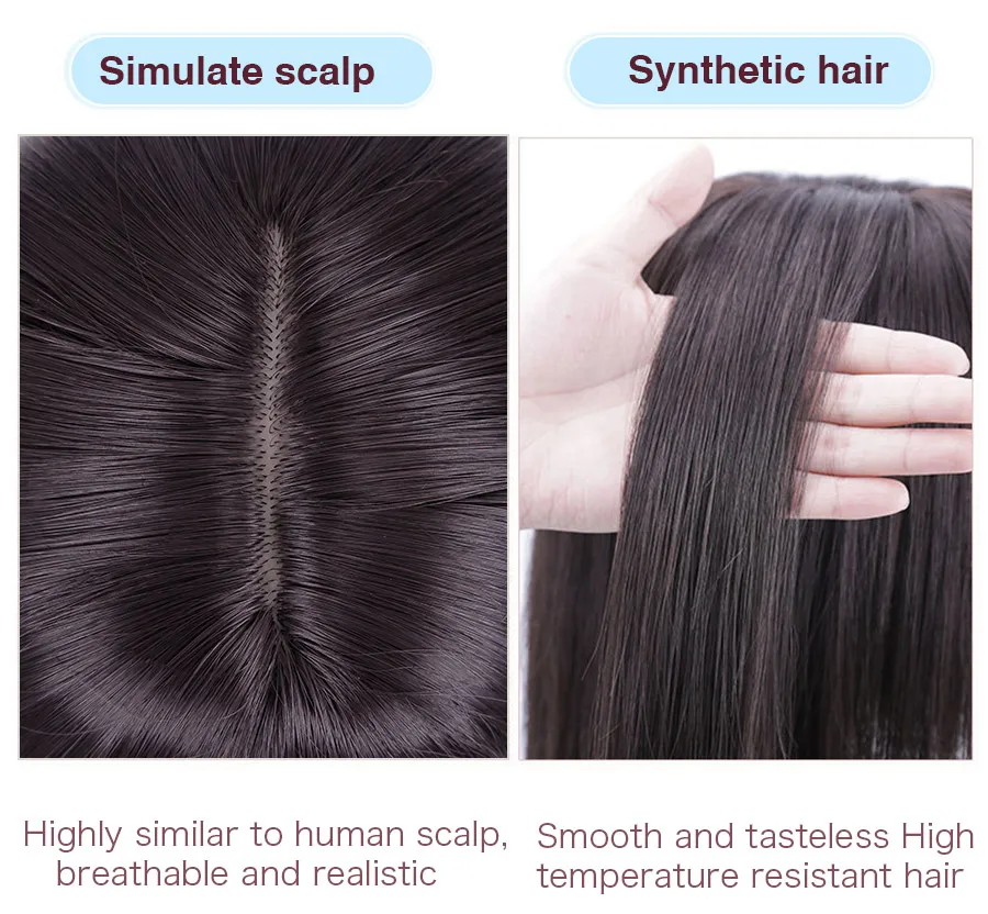Synthetic New Woman Hair Clip In Hair Pieces With Bangs For Women Cover Thinning Hair and White Hair Hairpiece Synthetic On Hair