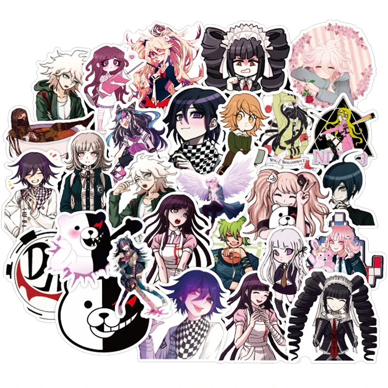 

50PCS Anime Game Danganronpa Stickers Pack for DIY Motorcycle Skateboard Laptop Phone PS4 Guitar Suitcase Classic Toy Sticker
