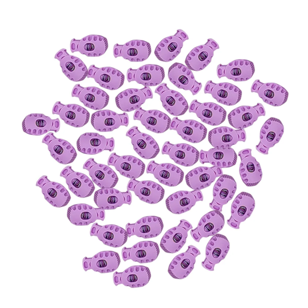 50pcs/set Single Hole Plastic Cord Lock Toggle Buckle Shock Cord Stoppers