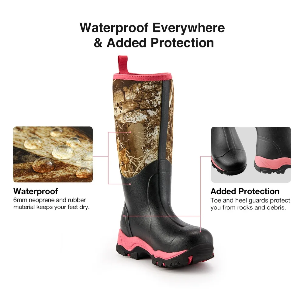women hunting boot pink 2