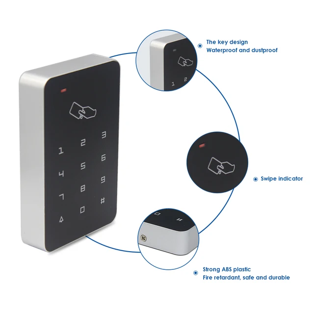 125khz RFID Digital Keypad Access Control System Door Lock Controller RFID card reader RFID Keypad Touch Access Control System 3
