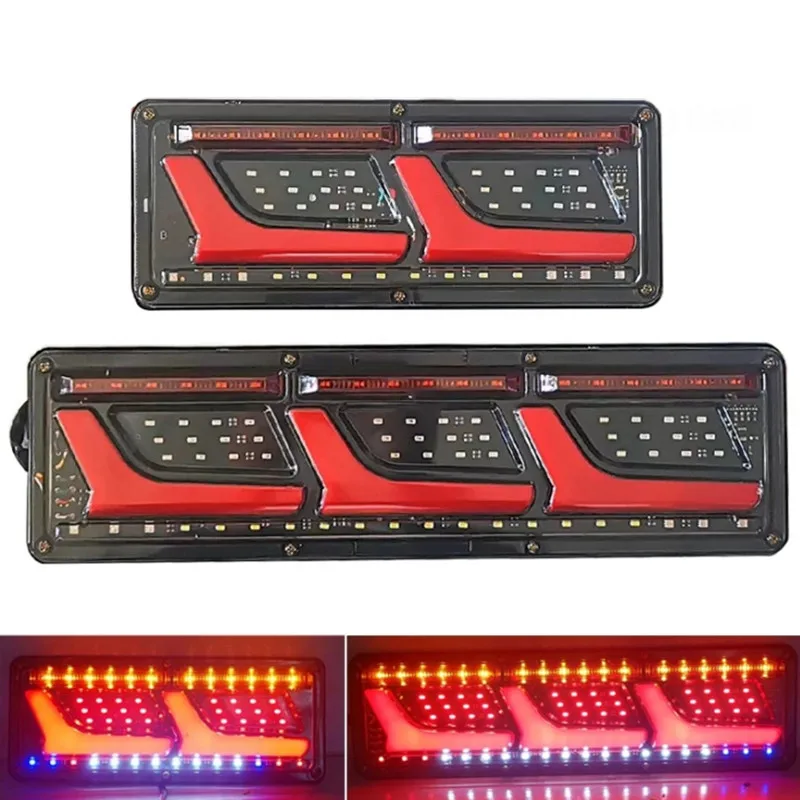 

2Pcs Trailer Rear Lights Reversing Light Truck Van Lorry Stop Brake Light Running Turn SignalsTaillight Assembly 24V