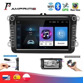 

AMPrime Android 2din 8'' Car Multimedia player WIFI Autoradio Car Radio For Volkswagen Octavia golf 5 6 touran Stereo