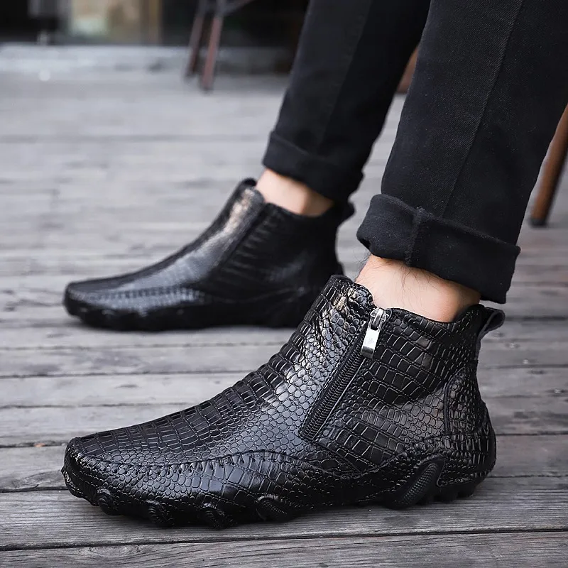 

Brand Man Casual Shoes Spring Mens Genuine Leather Handmade High Tops Male Sneakers Men Hip-hop Fashion Sneakers Big Size 47