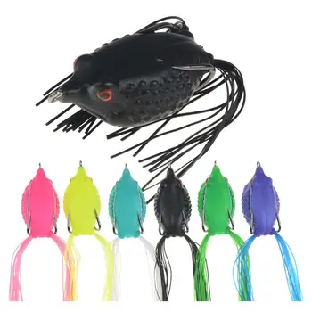 

6Pcs 5cm 10g Frog Lure Fishing Artificial Lifelike Lure Wobbler Treble Hooks Top water Ray Frog Shaped Minnow Crank Soft Bait