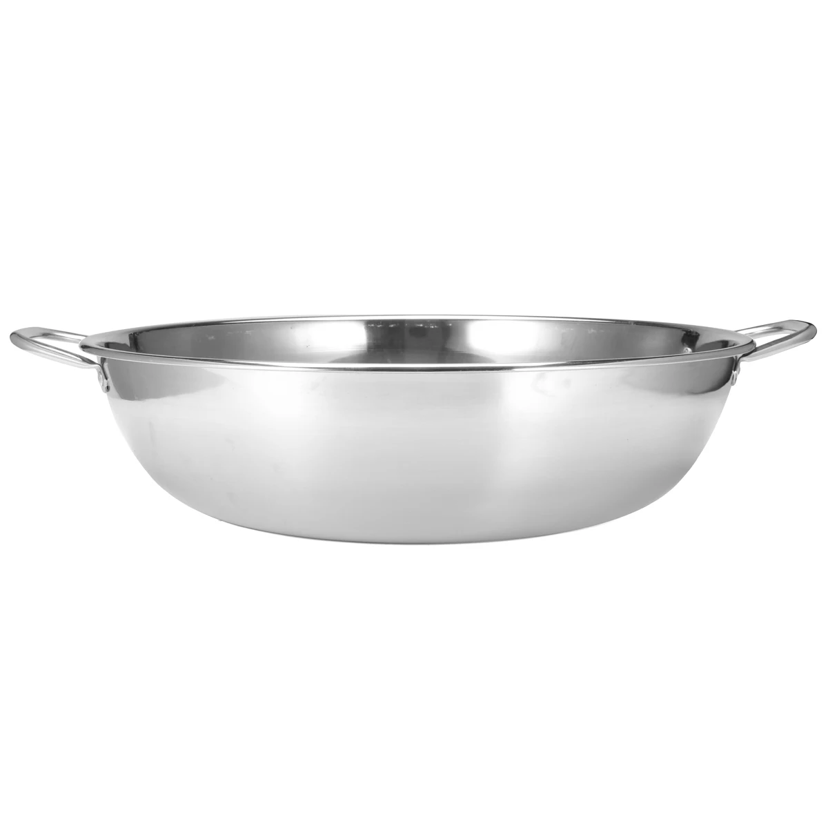 38cm Stainless Steel Hot Pot Induction Cooker Gas Stove Compatible Pot Home Kitchen Cookware Soup Cooking Pot Without Lid