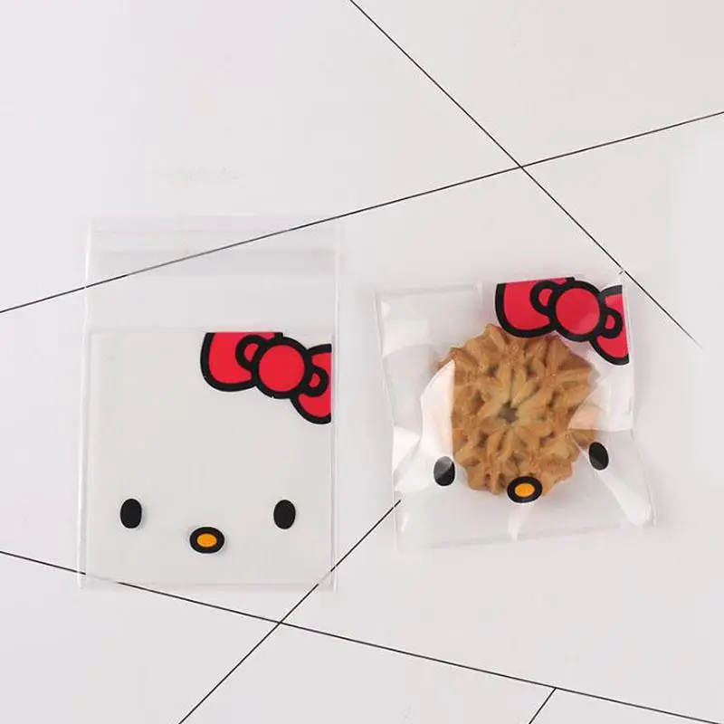 25 шт. hello kitty домашняя прозрачная сумка самоклеящиеся пакеты печенье конфеты хорошие сумки для дня рождения маленькие для подарка конфеты - Цвет: Золотой