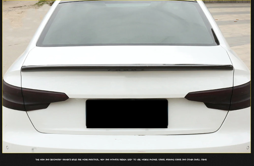 Авто гоночный задний спойлер багажника крыло Крока крыши для A4L ABS углеродного волокна печатных