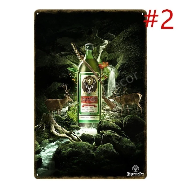 Алкогольный напиток Jagermeister голова оленя плакат для украшения дома бара