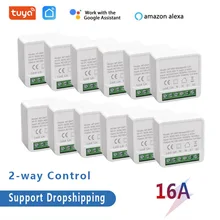 MINI commutateur Wifi intelligent, bricolage, contrôle bidirectionnel, minuterie, automatisation, application Tuya Smart Life, fonctionne avec Alexa Google Home, 1-8 pièces