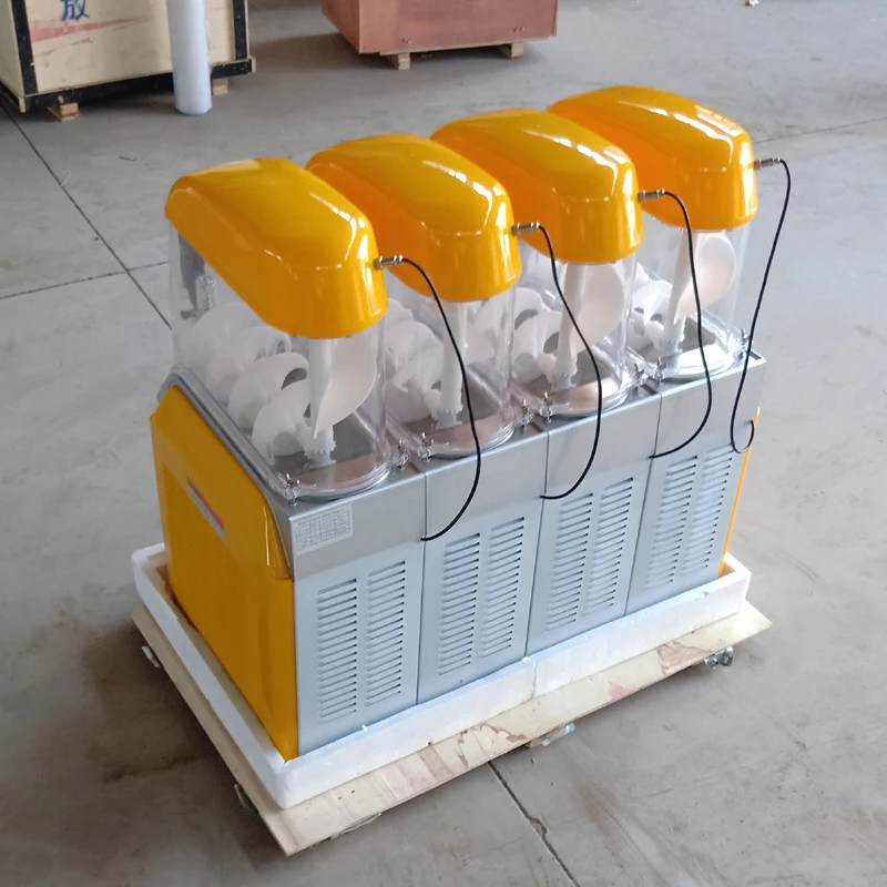 New Snow Melting Machine 220V Electric Four Cylind Slush Machine Cold Drink Maker Smoothies Making Sand Ice 1500W