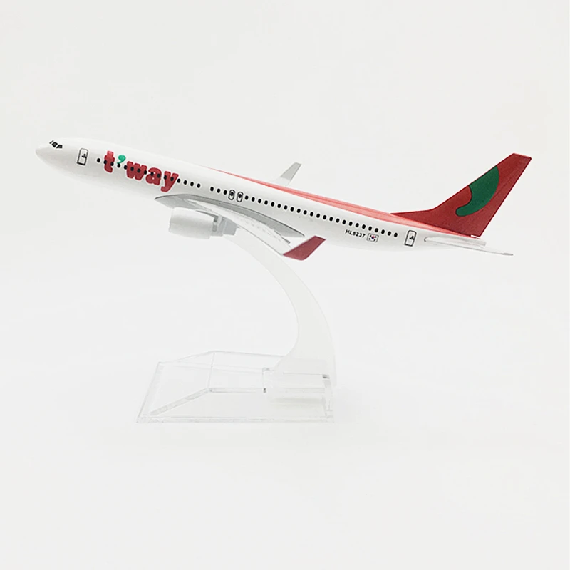 T way Air B737 16 см 1/400 масштаб самолета Boeing B737 T'way авиационный сплав самолет B737 модель игрушки для детей подарок для коллекционного украшения - Цвет: T way Air B737