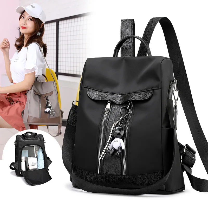 

2019 New Style Trend Oxford Cloth Backpack Women's Casual Large-Volume Multi-functional Theft College Style School Bag