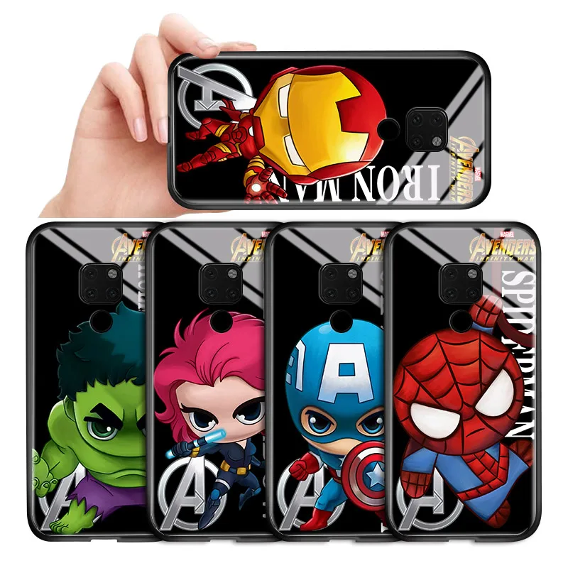Чехол для Huawei Nova 5 Pro 5T 5i P20 Lite 2019 чехол с рисунком Marvel Ironman Spiderman глянцевый из