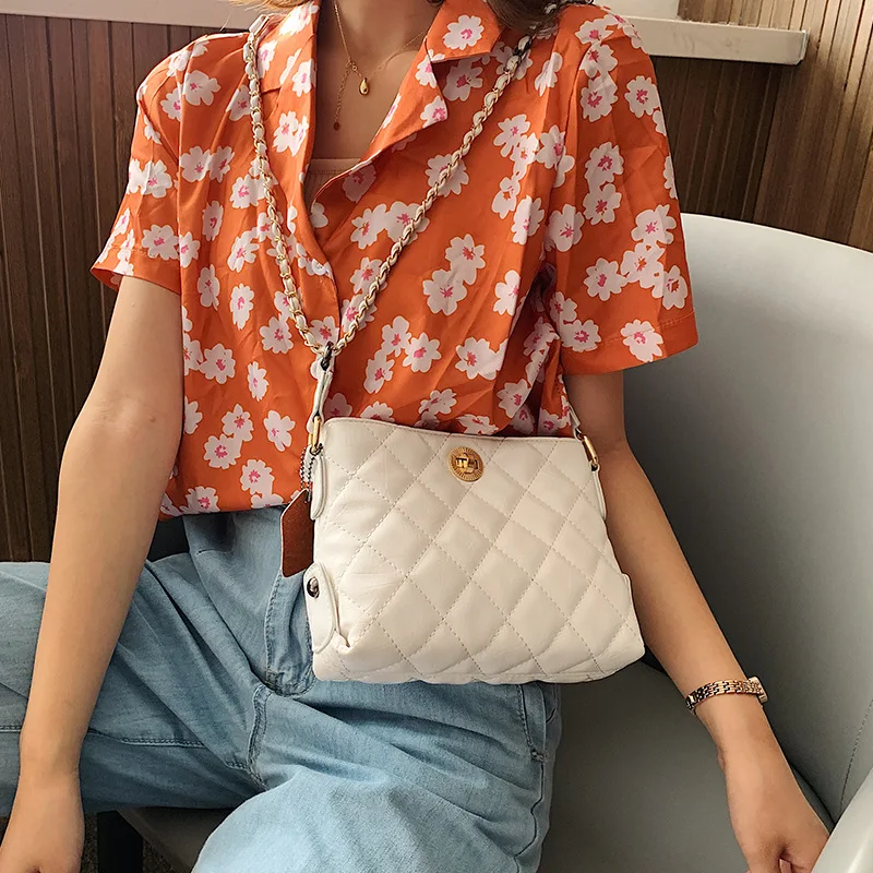 

WOMEN'S Bag Bag 2019 New Style Fashion Bags Korean-style Trend Graceful Pu Shoulder Oblique Rhomboids Chain Clutch