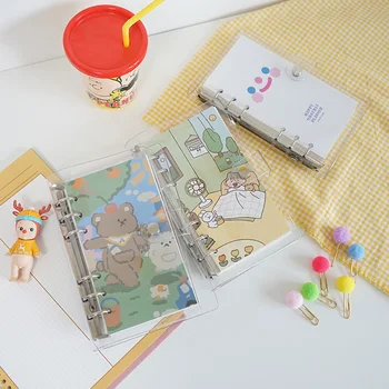 

Creative Bear A6 Notebook Grid Page Plastic Cover Spiral Diary Planner Paper Note Book Category Pages Stationery