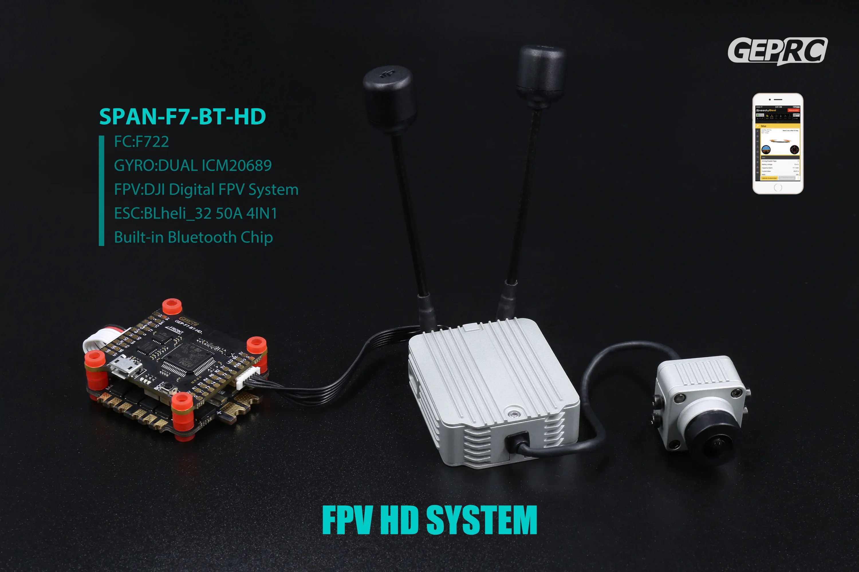 Новое поступление GEPRC SPAN-F7-BT-HD F722 DUAL Flight Contorller& BLheli_32 50A 4в1 ESC FPV Combo для радиоуправляемого дрона FPV Multirotor запчасти