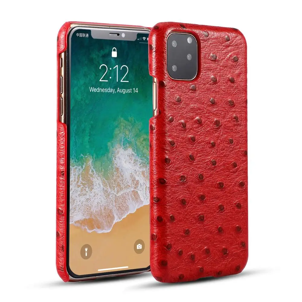 Чехол-накладка из натуральной кожи для iPhone 11 XS XR чехол телефона страусиной тонкий