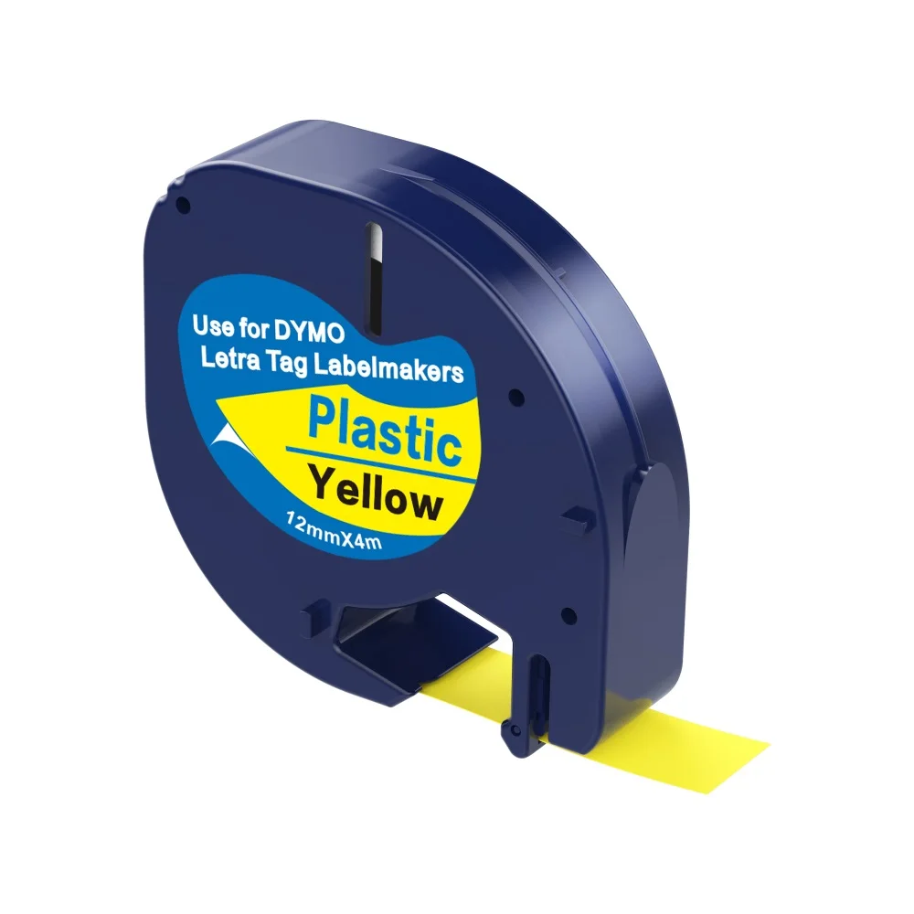 Black On Yellow Для Dymo 91201 этикетка лента 12 мм* 4 м черный на белом совместима для DYMO Letratag Label Makers PUTY 5 шт. новые продукты маркировочная лента - Цвет: Black On Yellow