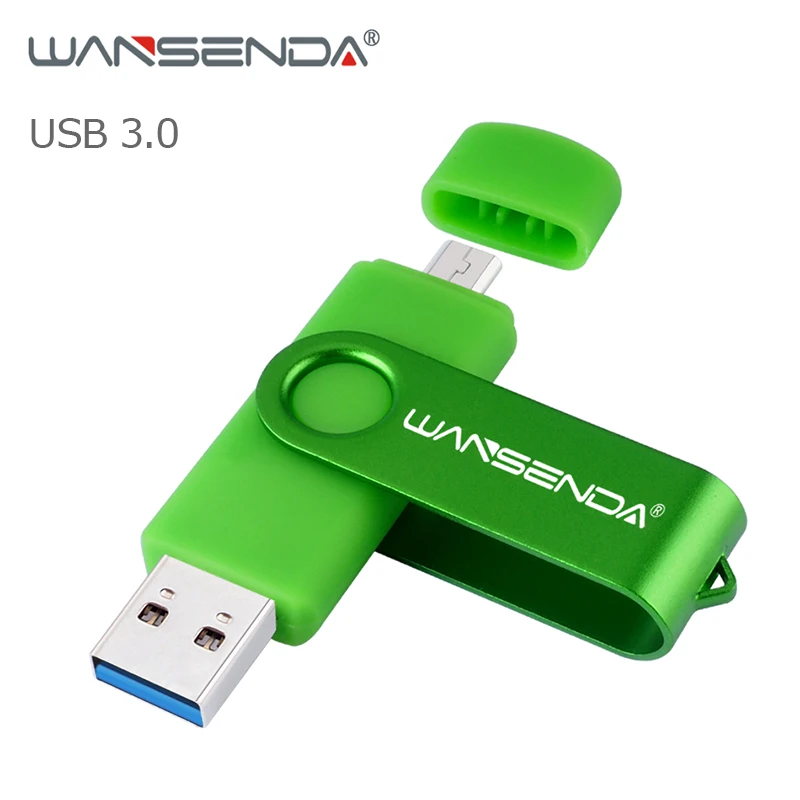 Новая USB флеш-накопитель Wansenda 3,0, 256 ГБ, 128 ГБ, 64 ГБ, 32 ГБ, 16 ГБ, 8 ГБ, OTG, 2 в 1, высокоскоростная Флешка для Android/PC