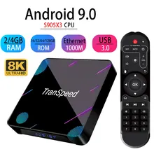 PRE-SALE Android 9,0 Transpeed X3 Plus Bluetooth Amlogic S905X3 2G 4G 64G 128G 8K HDR Youtube Netflix 1000M Wifi tv box