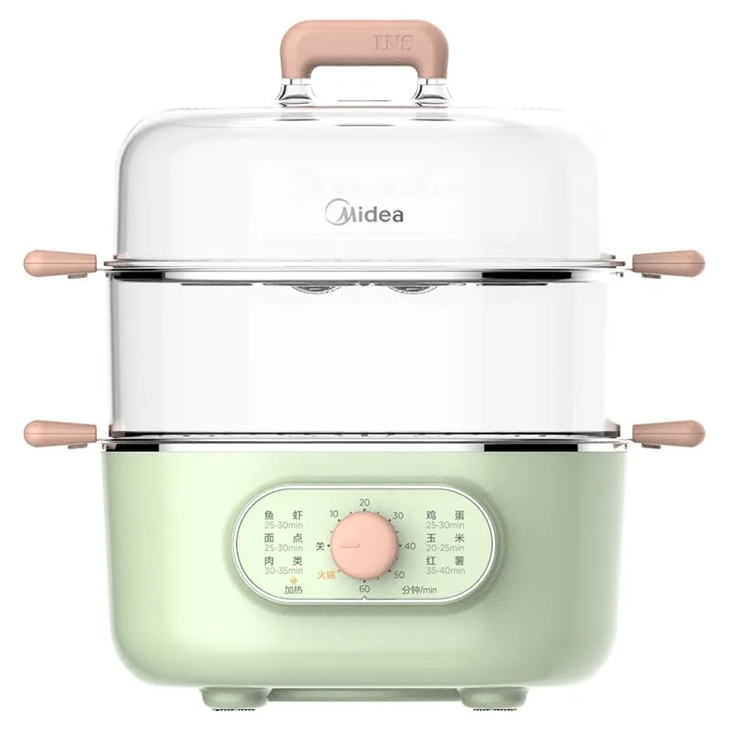 220V Household Electric Steaming Machine 2 Layers Multi Cooker Stainless Steel Inner Steam Cooking Pot