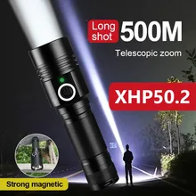 10000LM XHP50.2 powerful led flashlight 18650 rechargeable usb flashlights torch light xhp50 waterproof portable lantern lamp