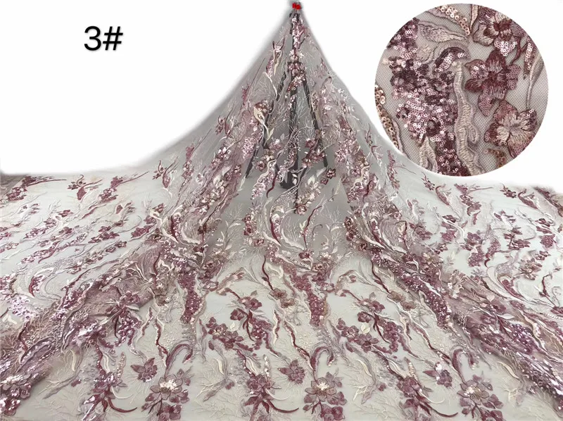 

Новый дизайн, французская Тюлевая кружевная ткань с блестками, сетчатая кружевная ткань 9JRB-61508 с красивыми цветами для модного платья