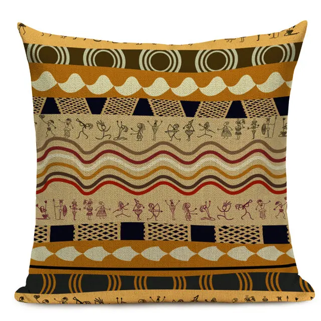 Чехол для подушки в этническом стиле, африканская национальная полоска, чехол для подушки, автомобильная подставка, геометрический желтый Декор для дома, офиса, бара - Цвет: 06