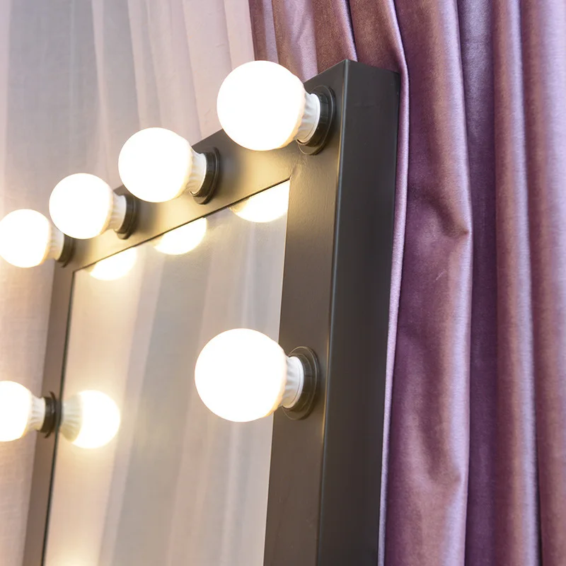 Big size dressing mirror Full-length led bulbs floor vanity makeup mirror