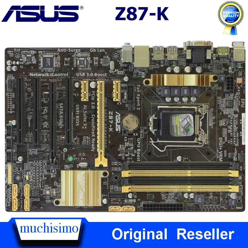 LGA 1150 DDR3 ASUS Z87-K материнская плата для рабочего стола Intel Z87 Cpu Core i7/i5/i3 32 Гб PCI-E 3,0 USB3.0 оригинальная б/у Z87-K материнская плата ATX