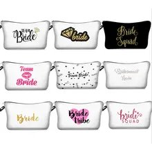 Bride Letter Printed Cosmetic Bag Bridesmaid Wedding Bachelorette Hen Party Makeup Pouch Beauty Case Toiletry Bag Bride Letter Printed Cosmetic Bag Bridesmaid Wedding Bachelorette Hen Party Makeup Pouch Beauty Case Toiletry Bag