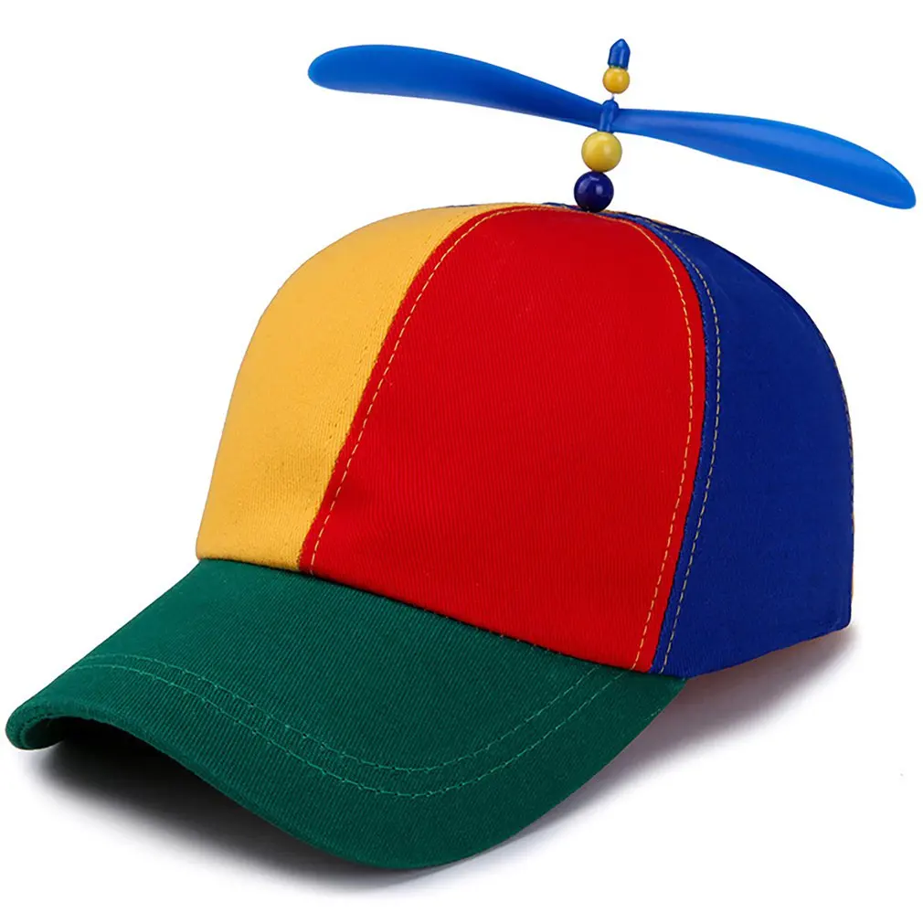 custom baby accessories Fashion Colorful Bamboo Dragonfly Patchwork baseball cap Adult Helicopter Propeller funny Adventure dad hat Snapback hat child safety seat