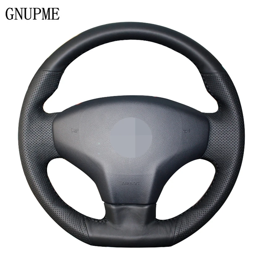 

DIYHand-stitched Black Artificial Leather Car Steering Wheel Covers Wrap for Citroen Elysee C-Elysee 2014 New Elysee Peugeot 301