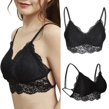 

Women Sexy Seamless Lace Strap Cross Bandage Bra Top High Quality Female Full Cup Wire Free None Closure Bras