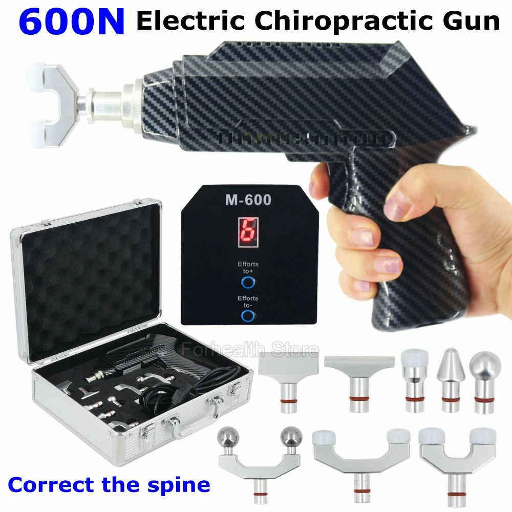

600N Adjustable Electric Correction Gun Intensity Therapy Instrument Spine Massage Gun Health Care Chiropractic Adjusting Tool