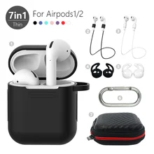 Мягкий силиконовый чехол 7 шт. Набор для Apple гарнитура для Airpods чехол s для Apple Airpods противоударный чехол для Air Pods защитный чехол