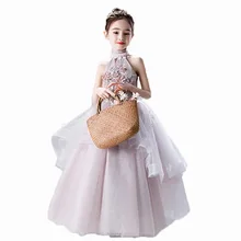 Детское праздничное платье принцессы; свадебное платье с цветами; Новинка года; пышное платье для маленьких девочек; платье для выступлений на фортепиано; Vestidos; GDR735