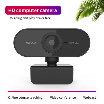 

HD 1080P Webcam with Mic Computer Camera Auto Focus Drive-free 360 degree Rotatable Web Camera for Video Call skype live webcast