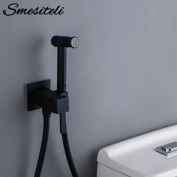 

Smesiteli High Quality Matte Black Bath Toilet Bidet Sprayer Set Hot And Cold Sprayer Bathroom Bidet Faucet