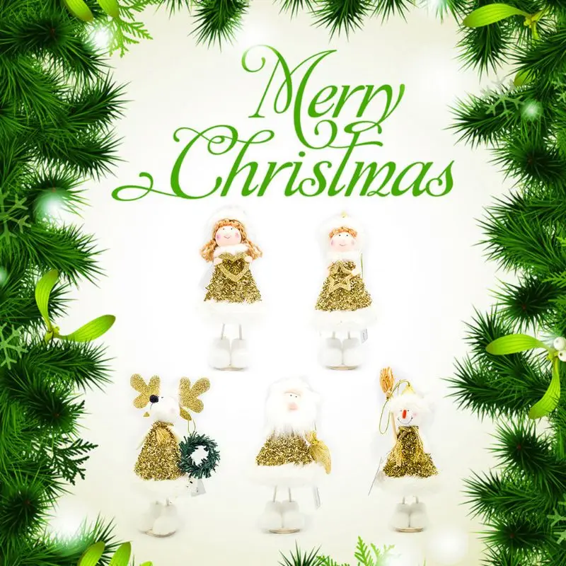 

Christmas Angel Doll Santa Claus Snowman Toy Xmas Kids New Year Gifts Home Decoration X4YD