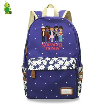

Cartoon Stranger Things Luminous Backpack Flower Wave Point School Bags for Teenagers Girls Daily Laptop Backpack Travel Bags