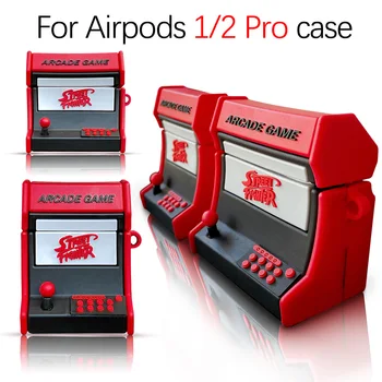 

3D Cartoon Arcade Game Style Case For Airpods Pro Case Silicone Red And Black Color Matching Protective For Airpods 2 Cover