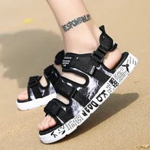 Летняя мужская крутая камуфляжная обувь в Корейском стиле; Повседневная пляжная модная обувь для подростков и студентов