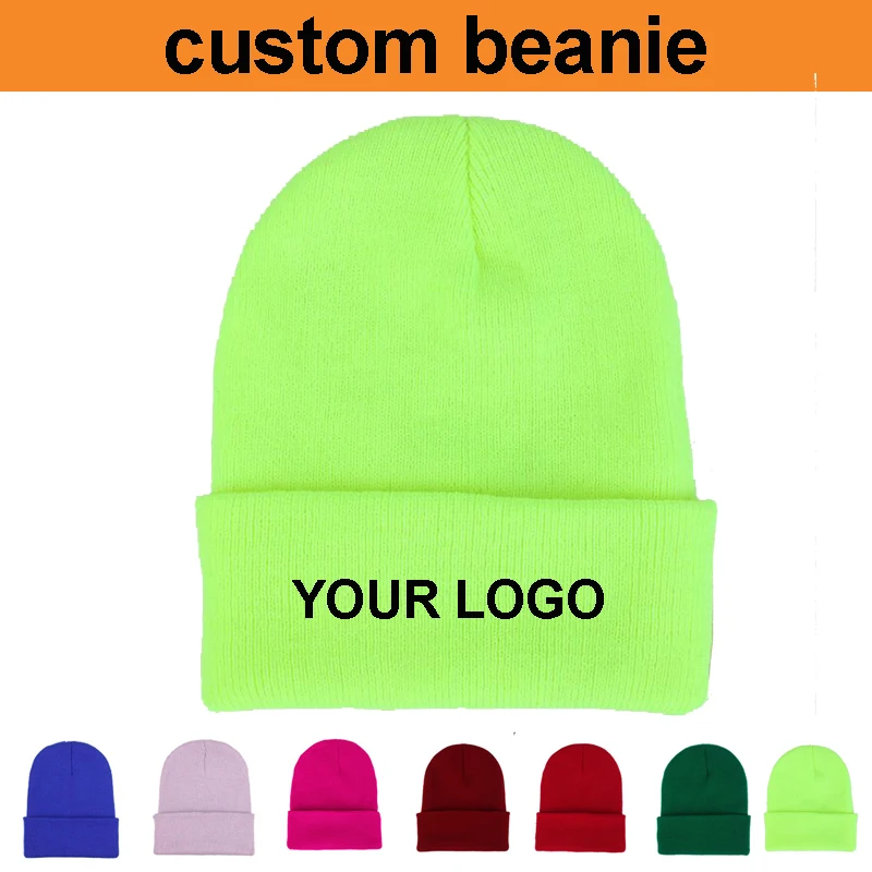 На заказ шапочки на заказ вязаная шапка Сделайте ваш дизайн и логотип шляпа вышивка для детей и взрослых