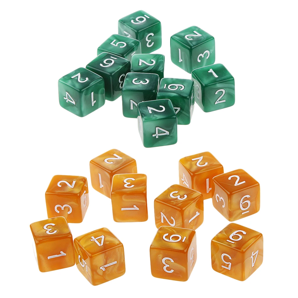 20Pcs 16mm Six Sided Dice D6 Square for Playing Dungeons D&D TRPG Game Toys
