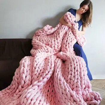 

Super Soft Viscose Chunky Yarn Roving Yarn Spinning Hand Bulky Arm Knitting Spin Yarn Winter Warm Home Decor Sofa Throw
