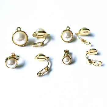 

New Arrival!100Pcs Zinc Alloy/Imitation Pearl Ear clip Connector for Earring DIY Parts,Jewelry Accessories Findings & Component