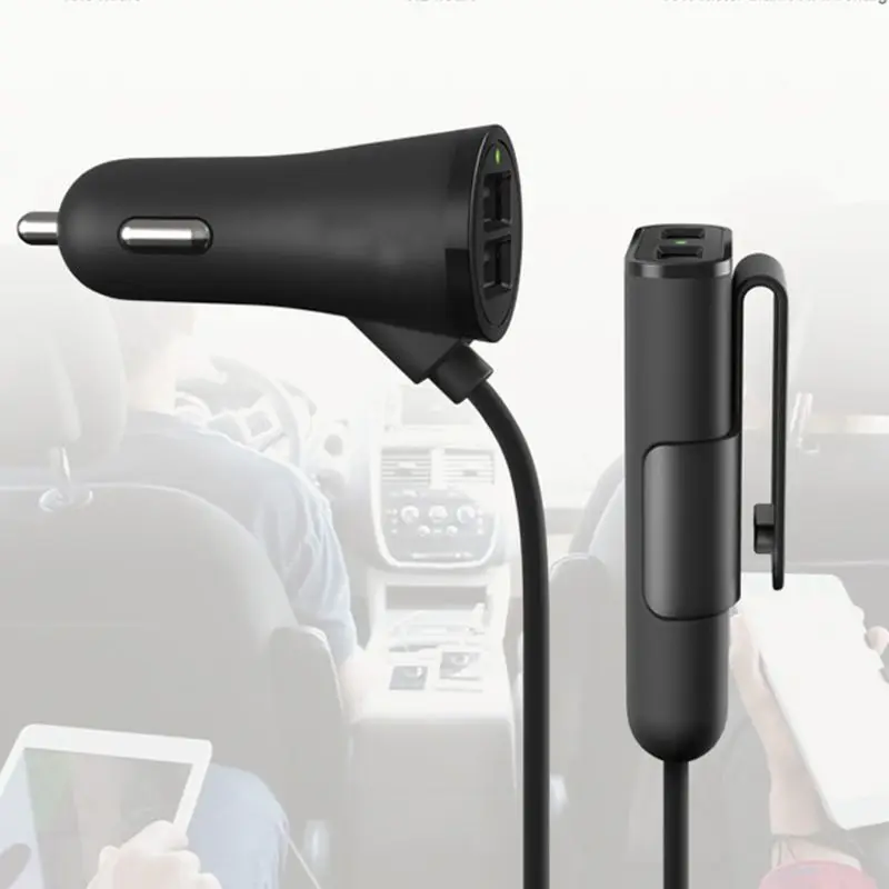 OOTDTY 4в1 двойной USB порт автомобильное зарядное устройство расширение usb-хаб адаптер для iPhone iPod телефонов